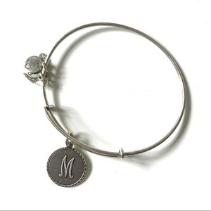 Alex and Ani Silver Initial M Charm Bangle Bracelet